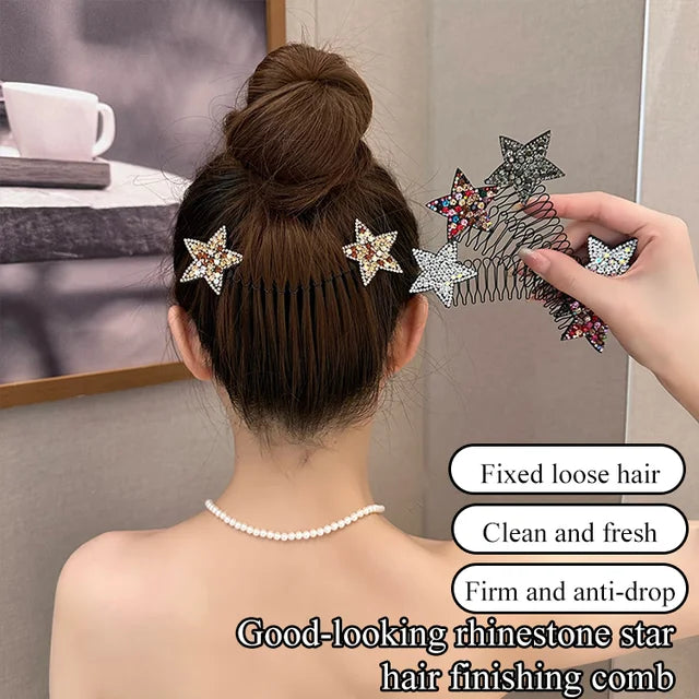 đRhinestone Star Hair Finishing Comb