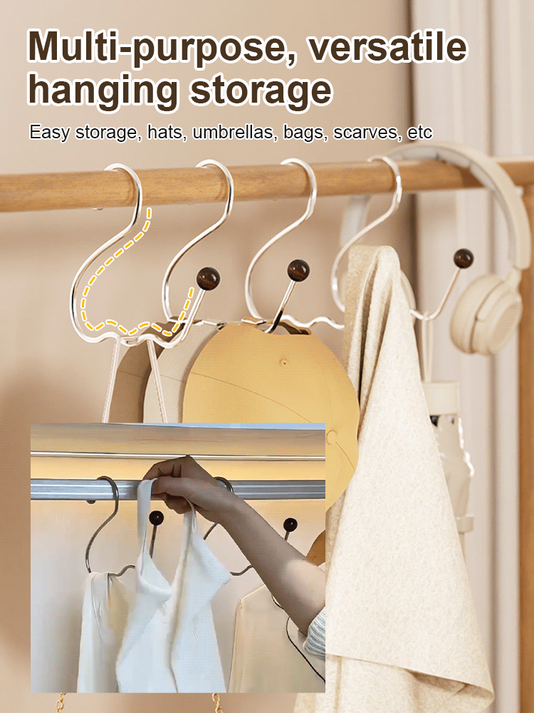 Little Swan Walnut Bag Hat Storage Hook