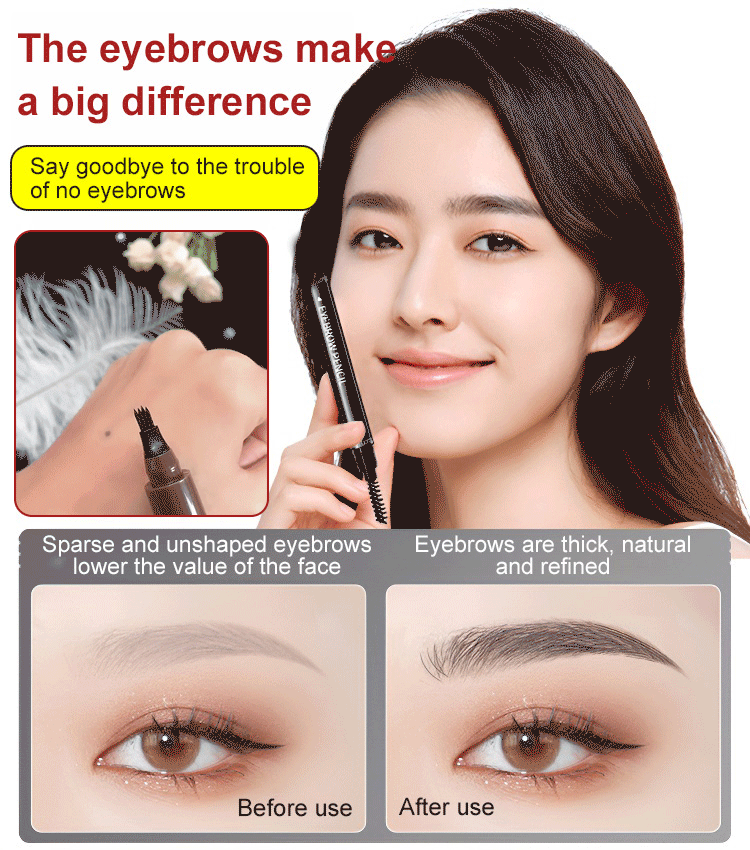 Waterproof and sweat-proof four-pronged eyebrow pencilđ