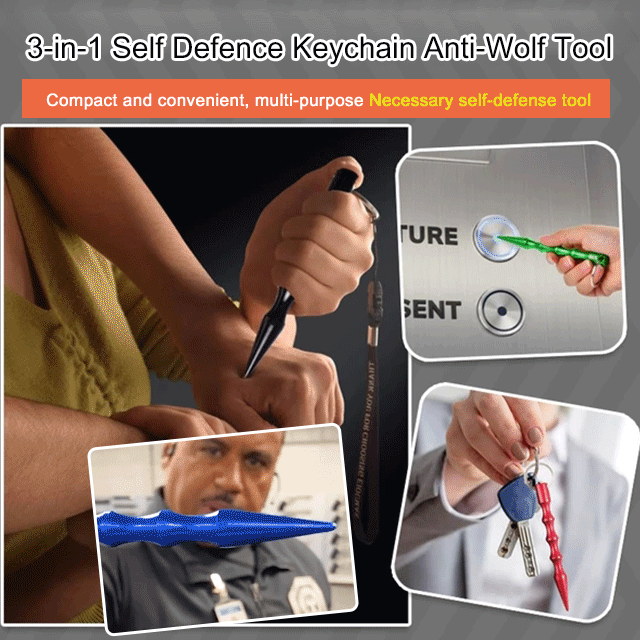 3-in-1 Self Defence Keychain Anti-Wolf Tool