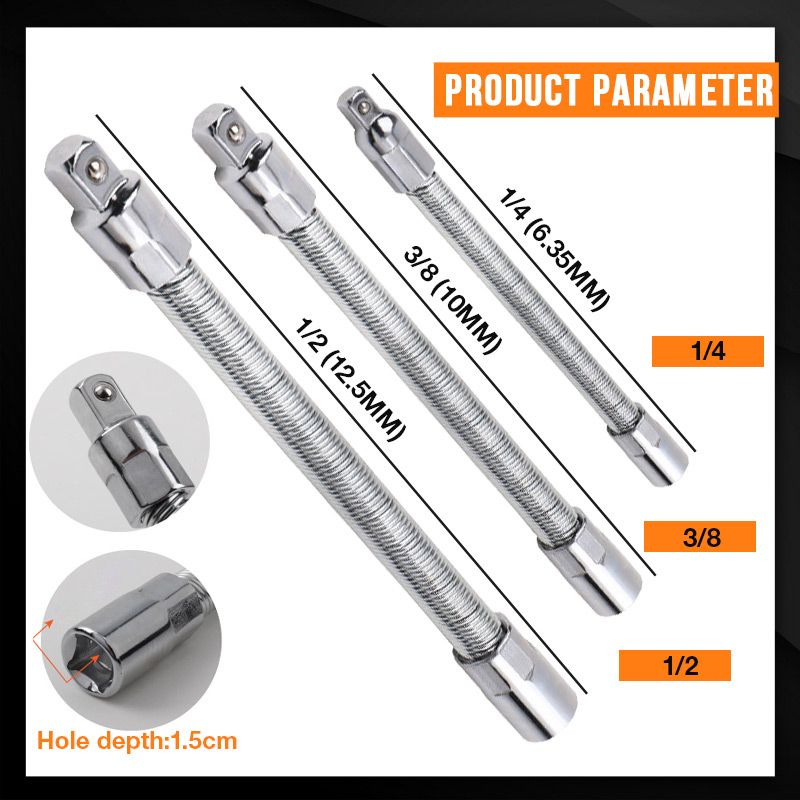 Flexible Socket Extension Bar for Ratchets & Power Tools – Reach Tight Spaces