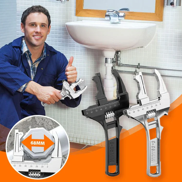 Wide-Jawed Plumbing Wrench