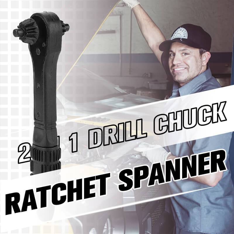 2 in 1 Drill Chuck Ratchet Spanner 🎁With 3 Replacement Heads