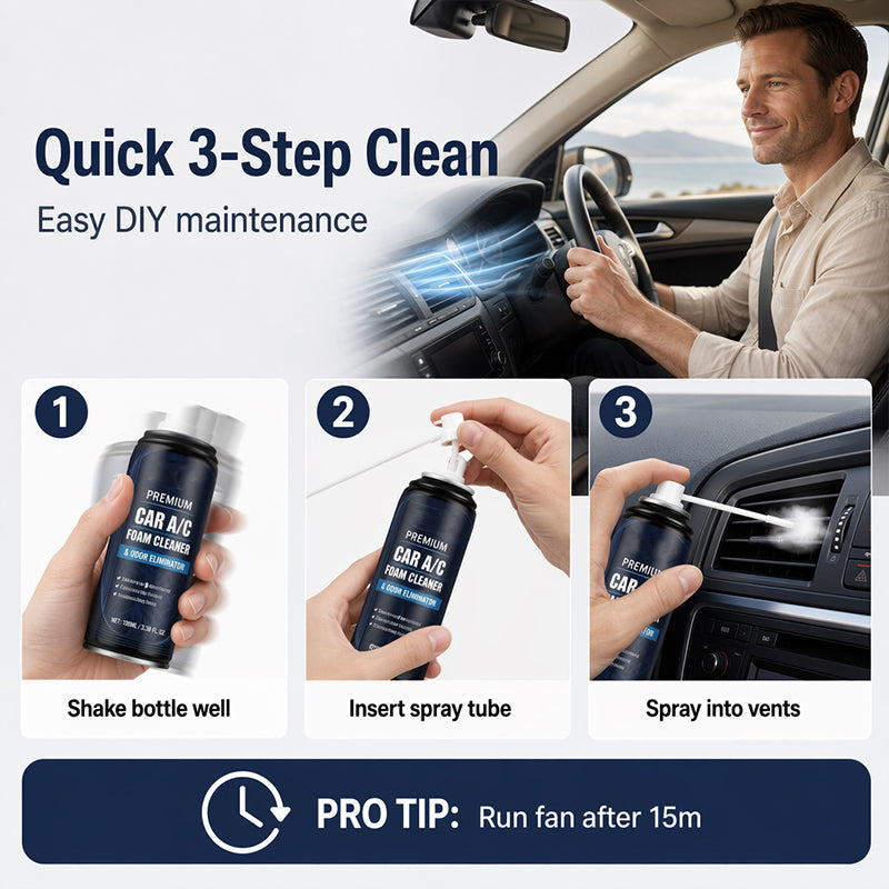 Car Air Conditioner Foam Cleaner Deep Vent Odor Eliminator