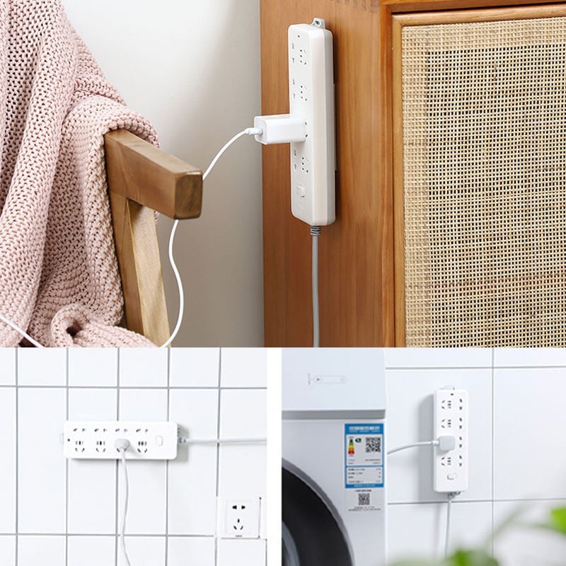 No Trace Self-Adhesive Row Plug Retainer – Keep Power Strips Tidy, Reusable & Easy Install 🔌