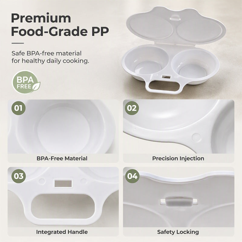Microwave Egg Poacher Dual‑cavity, non‑stick & easy clean. Healthier than frying – stock up & save! 🏠✅