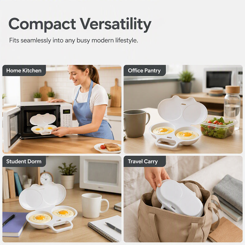Microwave Egg Poacher Dual‑cavity, non‑stick & easy clean. Healthier than frying – stock up & save! 🏠✅