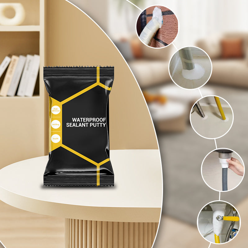 🔧🏠 Waterproof Sealant Putty – Seals cracks, aircon holes & pipe gaps. Soft & moldable – DIY repair made easy! 💪✨