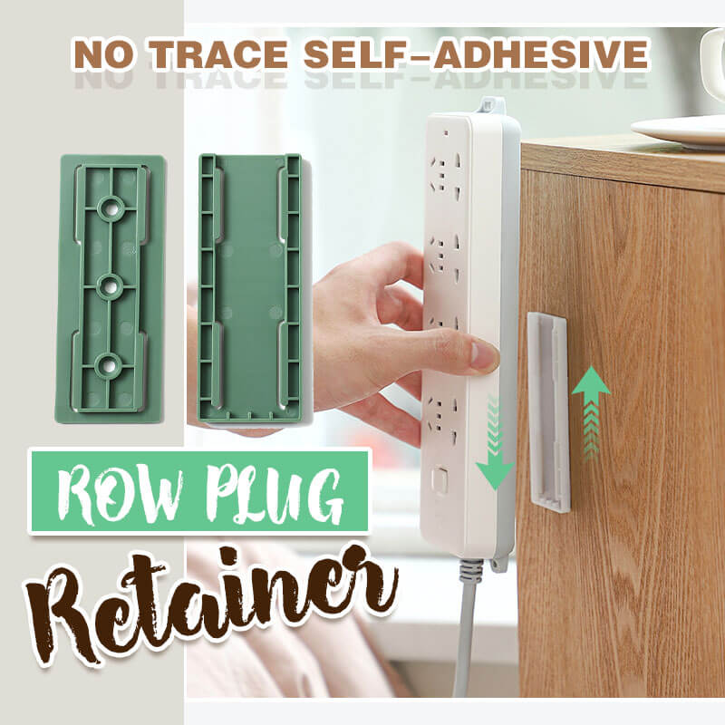No Trace Self-Adhesive Row Plug Retainer – Keep Power Strips Tidy, Reusable & Easy Install 🔌
