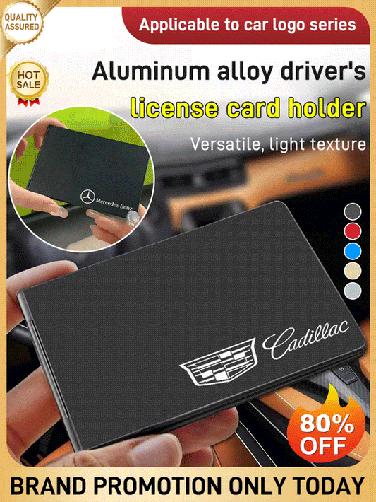 [Hot style ultra-thin] Aluminum alloy car logo engraved card holder