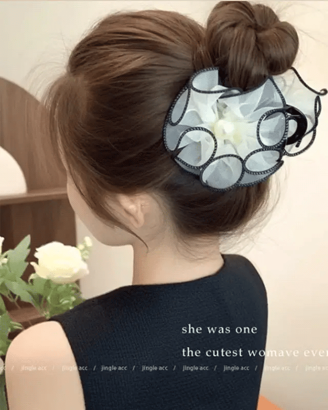 Korean Style Flower Mesh Hair Clip