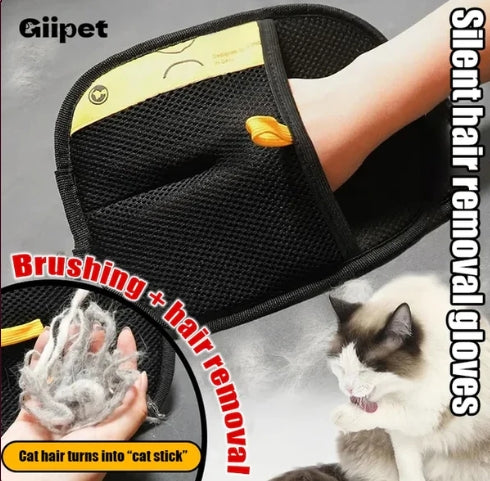 Two-way pet static hair removal gloves