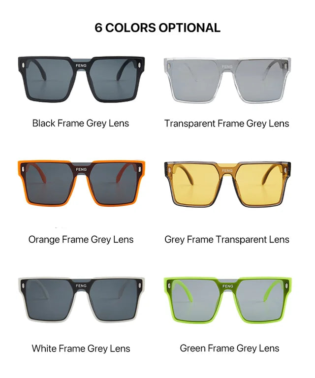Unisex fashion large frame sunglasses