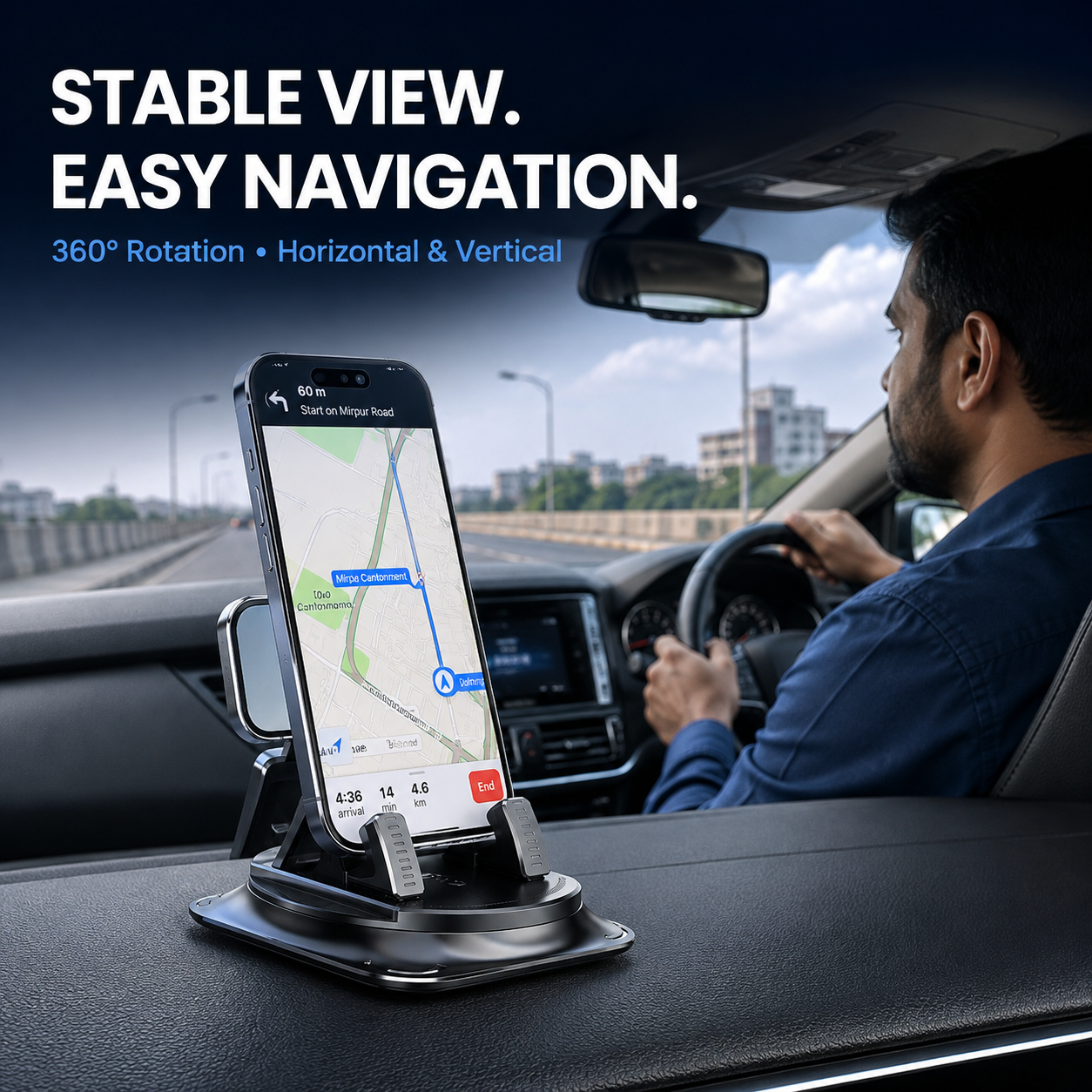 360 rotating dashboard phone holder navigation