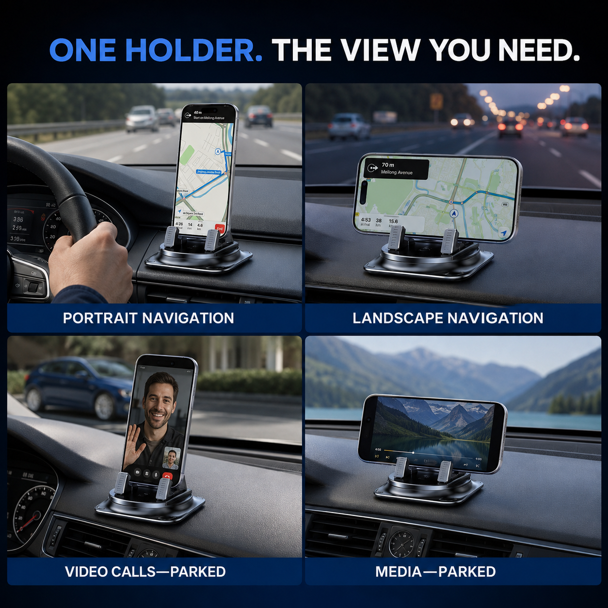 Portrait landscape navigation and parked uses