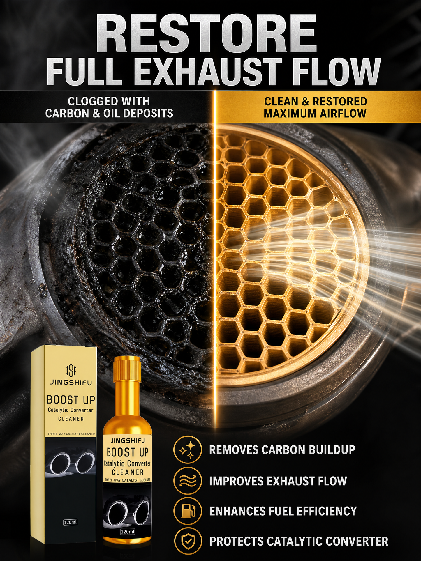 New Arrival🔥 BOOST UP 3-Way Catalytic Converter Cleaner (120ml) – High-Performance Fuel System Treatment for Power Restoration, Fuel Savings & Emission Reduction